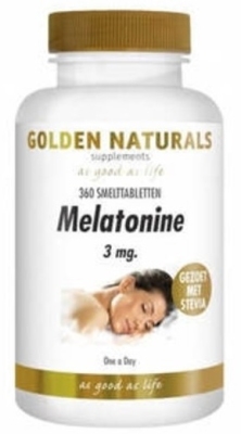 Foto van Golden naturals melatonine 3mg 360tb via drogist