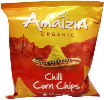 Foto van Amaizin corn chips chili bio 75g via drogist