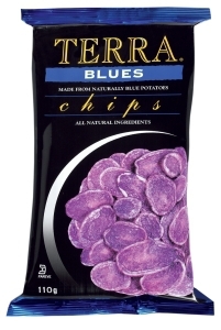Foto van Terra chips blues blauwe aardappelchips 12 x 110g via drogist