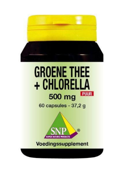 Foto van Snp groene thee chlorella 500 mg puur 60ca via drogist