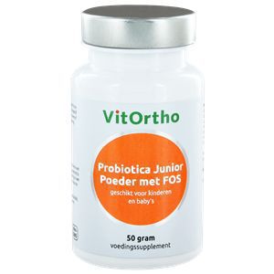 Foto van Vitortho probiotica junior poeder met fos 50g via drogist