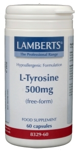 Foto van Lamberts l-tyrosine 500 mg 60cap via drogist