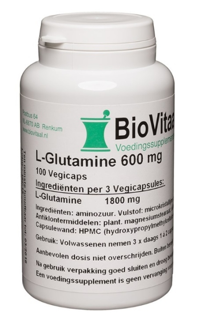 Biovitaal l glutamine 600 100cp  drogist
