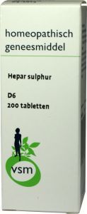 Vsm hepar sulphur d6 200tab  drogist