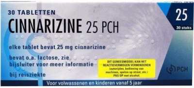 Drogist.nl cinnarizine pch 25mg uad 30tab  drogist