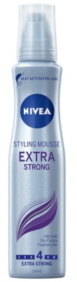 Foto van Nivea hair care styling mousse extra sterk 150ml via drogist