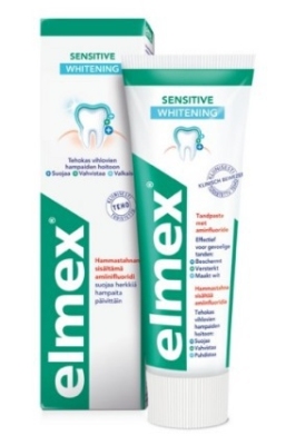 Foto van Elmex tandpasta sensitive whitening 75ml via drogist