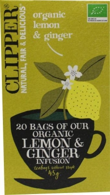 Clipper lemon & ginger tea bio 20st  drogist