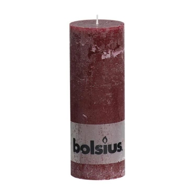 Foto van Bolsius rustieke stompkaars wijnrood 6 x 1 stuk via drogist