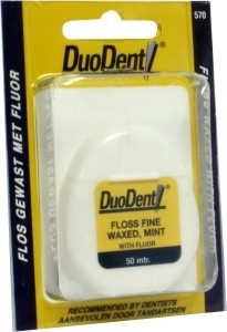 Foto van Duodent floss fine waxed fluor 50mtr via drogist