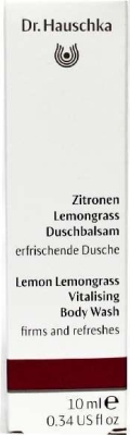 Foto van Hauschka douchecreme citroen lemongrass 10ml via drogist