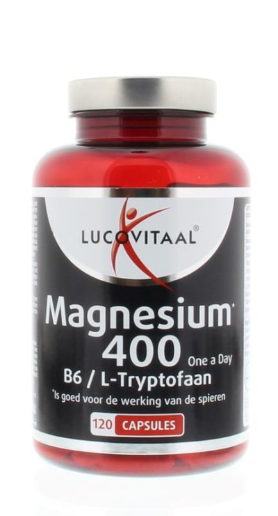 Foto van Lucovitaal magnesium 400 l tryptofaan 120cp via drogist