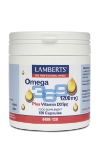 Foto van Lamberts omega 3 6 9 1200 mg 120cap via drogist