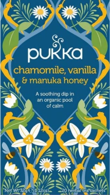 Foto van Pukka thee chamomile vanille & manuka honing 20zk via drogist