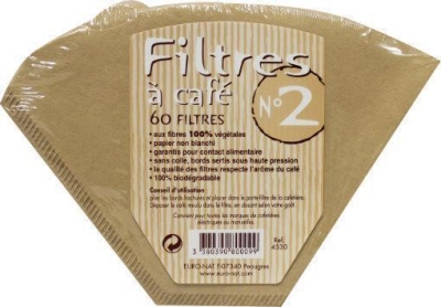 Euro nat koffie filters no 2 60st  drogist