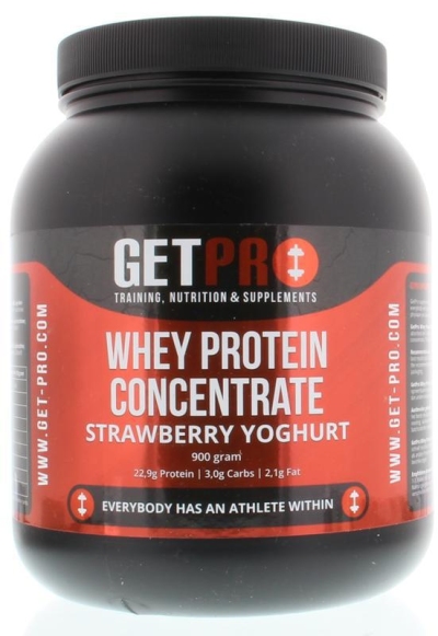 Getpro whey protein concentrate strawberry yoghurt 900g  drogist