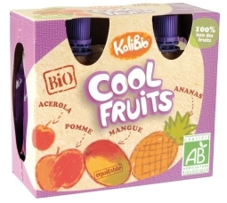 Kalibio cool fruit appel/mango/ananas 4x90g  drogist