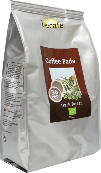 Bio café koffiepads dark roast 6 x 6 x 36st  drogist