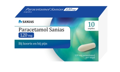 Foto van Sanias paracetamol 120 mg 10zp via drogist