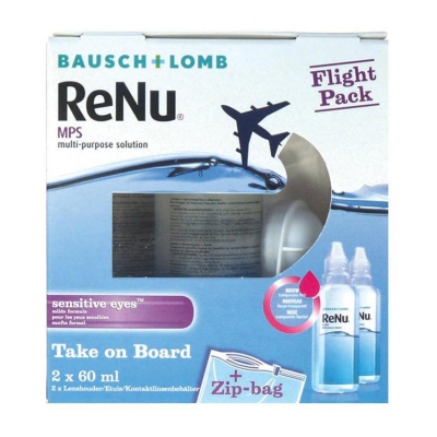 Bausch & lomb renu mps sensitive flight pack 2x60ml  drogist