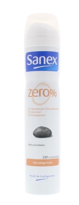 Foto van Sanex deodorant zero% sensitive 200ml via drogist
