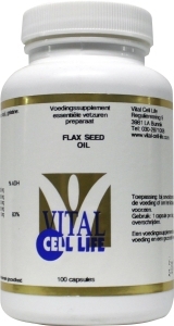 Foto van Vital cell life flax seed oil 1000mg 100cap via drogist