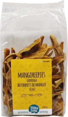 Foto van Terrasana mangoreepjes 250g via drogist