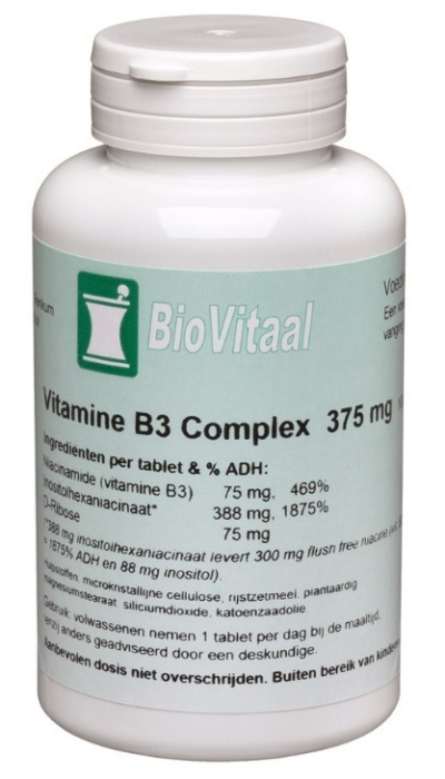 Foto van Biovitaal vitamine b3 complex 375mg 100tb via drogist