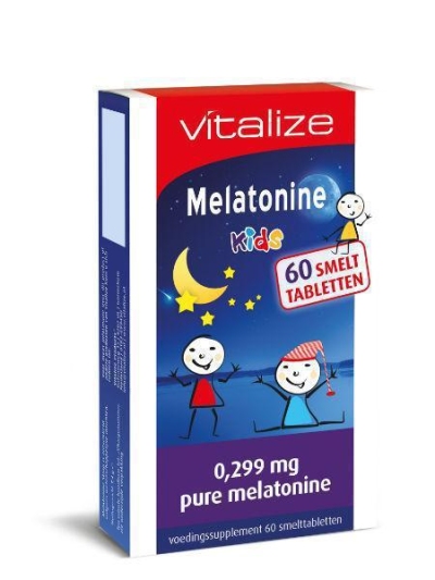 Foto van Vitalize products melatonine kids 0.299 60tab via drogist