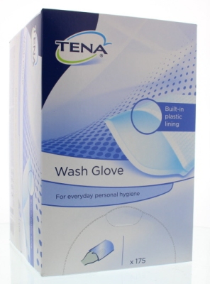 Foto van Tena wash glove with plastic lining 175st via drogist