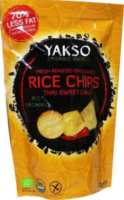 Foto van Yakso rice chips thai chili 70g via drogist