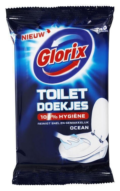 Foto van Glorix toilet doekje normaal 40st via drogist