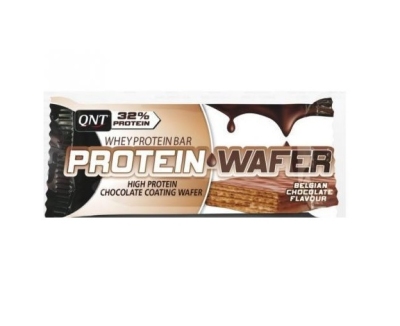 Foto van Qnt wafer protein 32% chocolate 12 x 35gr via drogist