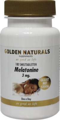 Foto van Golden naturals melatonine 3 mg smelttablet 180st via drogist