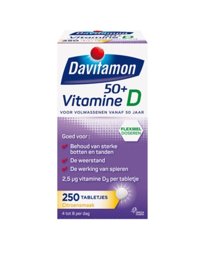 Foto van Davitamon vitamine d 50+ 250tb via drogist