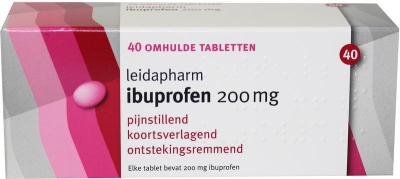 Foto van Leidapharm ibuprofen 200mg 40tab via drogist