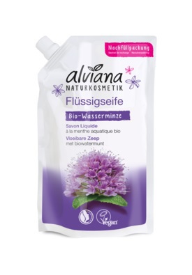 Foto van Alviana vloeibare zeep met bio watermunt 300ml via drogist