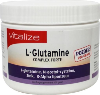 Foto van Vitalize products l-glutamine complex forte poeder 200g via drogist