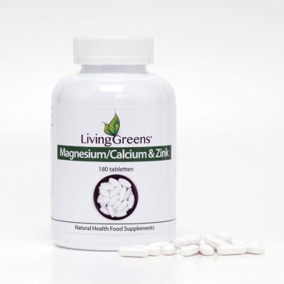 Foto van Livinggreens magnesium calcium zink 180tb via drogist