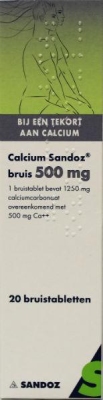 Sandoz calcium 500mg 20brt  drogist
