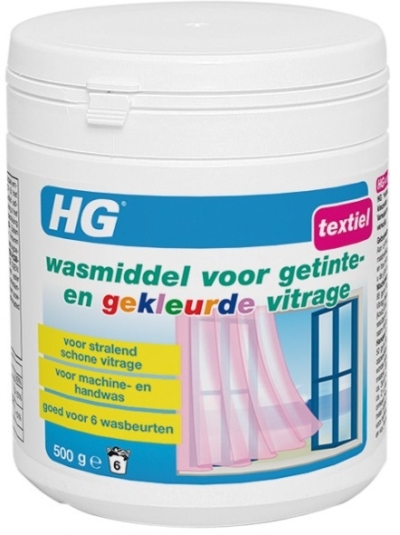 Foto van Hg wasmiddel vitrage gekleurd 500g via drogist