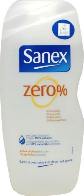 Foto van Sanex douchegel zero% droge huid 250ml via drogist