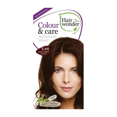 Foto van Hairwonder haarverf colour & care dark copper brown 3.44 100ml via drogist