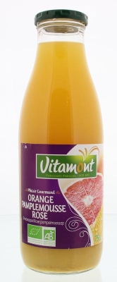 Vitamont pure sinaasappel & roze grapefruit sap bio 750ml  drogist