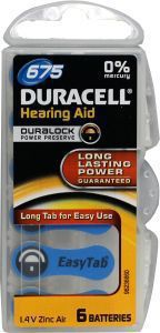 Foto van Duracell hearing aid batterij 675 6st via drogist