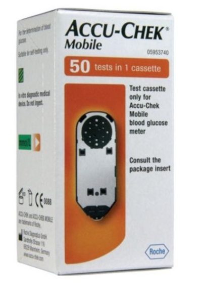 Foto van Accu check mobile testcassette 50st via drogist