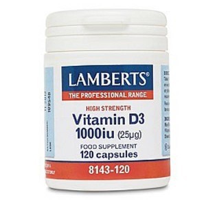 Foto van Lamberts vitamine d 1000ie 25 mcg 120cap via drogist