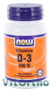 Foto van Now vitamine d-3 400ie 90sft via drogist
