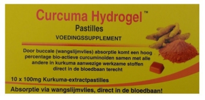 Foto van Curcuma hydrogel kurkuma extract pastilles 10st via drogist