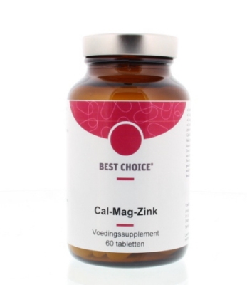 Foto van Best choice calcium magnesium zinc 60tab via drogist